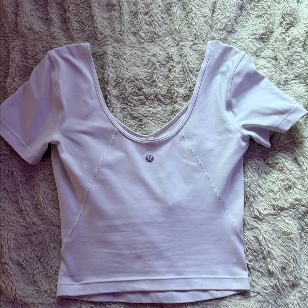 Like New Lululemon White Align SS Top.  Size 2